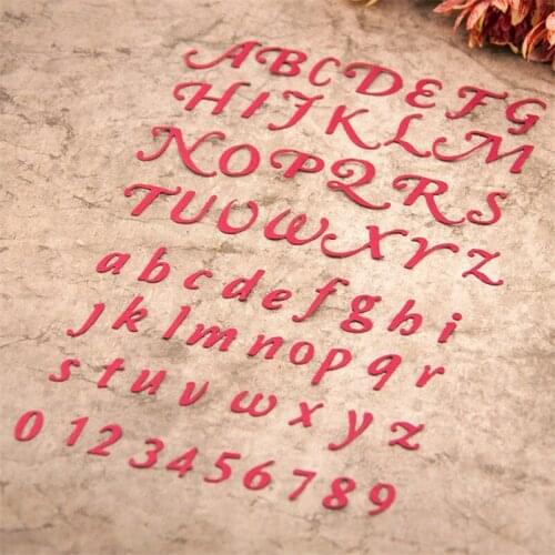 Home decor 2pcs Number and Alphabet Etched crave Metal Cutting Dies Stencils for DIY Scrapbook wedding paper card gift