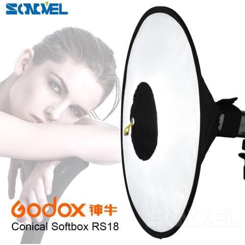 Godox Conical SoftBox RS18 Portable Foldable Circular Soft Diffuser Universal For GODOX AD200 TT685 V860 V850II V860II TT660