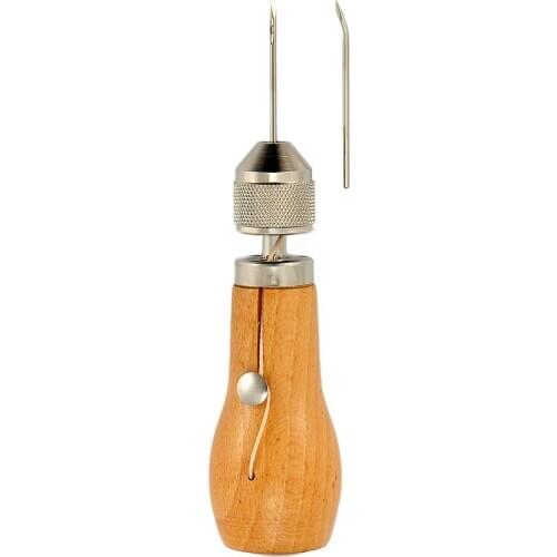 JX-LCLYL 1pc New Leather Craft Tool Stitching Sewing Awl With Waxed Thread And Needles