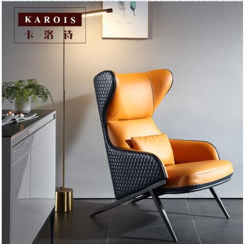 KAROIS 556 Nordic Single Sofa Chair Lazy Luxury Lounge Chair Living Room Leisure Snail Chair Tiger Sofa