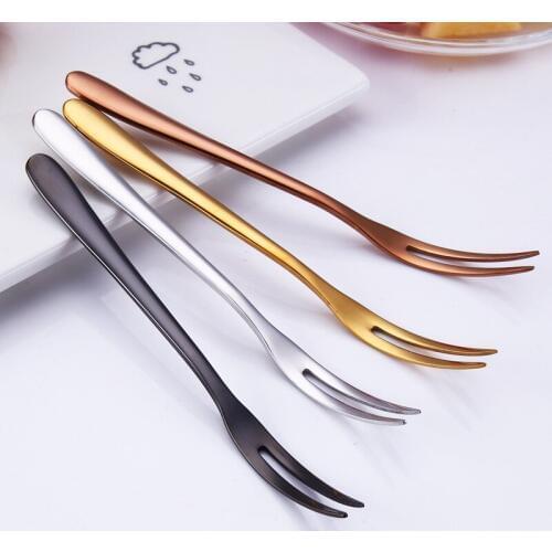 Creative Titanium Gold Series Dessert Fork 304 Stainless Steel Fruit Fork Cake Fork Cream Fork Wholesale Cutlery