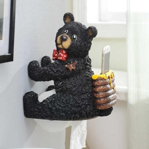 CREATIVE EUROPEAN TOWEL RACK BATHROOM TOILET BATHROOM ROLL HOLDER TOILET PAPER HOLDER TOILET BEAR CUB TOILET PAPER R2038