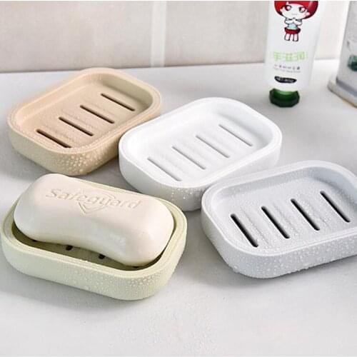 Creative Double draining Soap Holder Non-slip Soap Dish Soap Box Clean Soap Dishes Kitchen Sink Sponge Holder