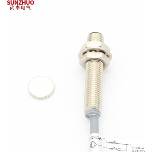 M8 Hall Magnetic Switch Induction Magnet Proximity Switch Sensor DC Three-wire NPN Normally Open NJK-5001C