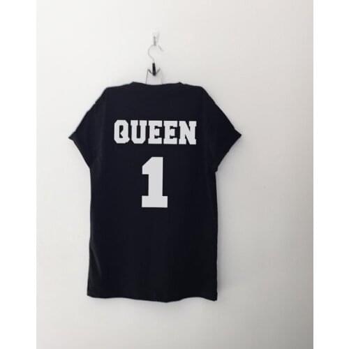 Queen 1 lettering fashion t-shirt graphic tee for women girls hipster shirts cute tumblr tops funny t shirt