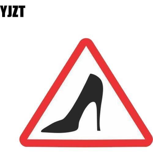 YJZT 15CM*12.2CM Caution Lady Driver Funny Women Girl Windows Car Sticker Decal PVC 12-0372
