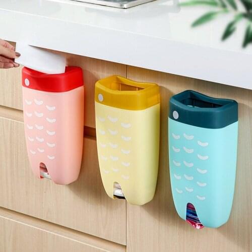 2020New Garbage Bag Storage Box Home Kitchen Bathroom Wall Hanging Plastic Storing Rack with Cover Storage Boxes & Bins Dropship