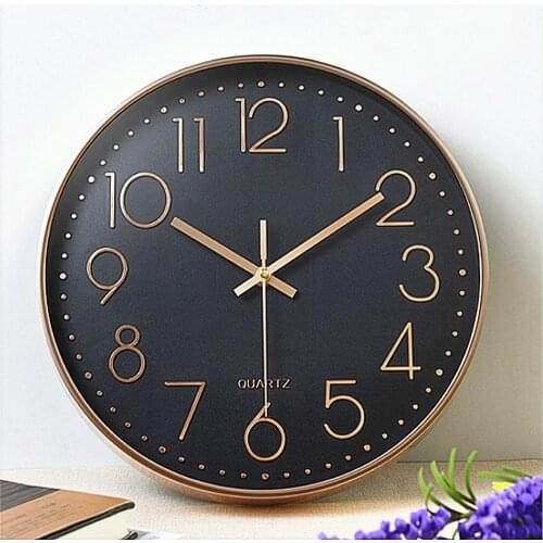 Quartz Wall Clock 10 Inch Digital Scale Silent Hanging Horloges Kitchen Creative Thick Border Watch For Living Room Decor