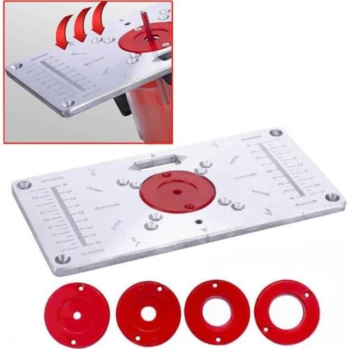Trimming machine Flip board Aluminum with 4 Insert Rings For Woodworking Benches Router Table Plate For RT0700C