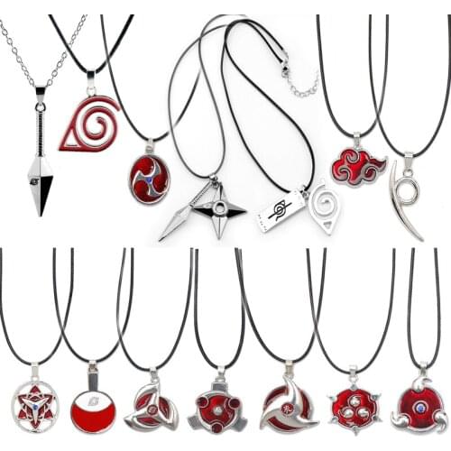 Hot Sale Cosplay Amine Akatsuki Organization Logo Red Cloud Necklaces For Women Men Kids Children Friends Jewelry Gift