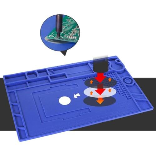 Soldering Mat 500℃ Heat Resistant Silicone Work Mat, Multi-purpose Magnetic Electronics Repair Pad for Welding and Soldering
