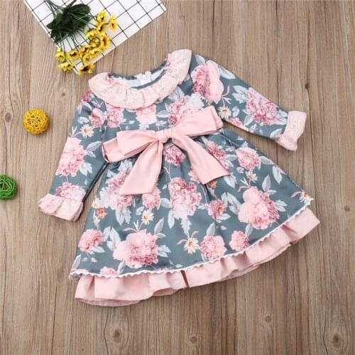 2019 New Autumn Newborn Floral Dress Cute Infant Baby Clothes Dress For Girl Clothing Princess Party Christmas Dresses