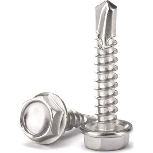 410 Stainless Steel External Hex Self Drilling Screws Hexagonal Thread Self Tapping Drill Tail Bolt Fastener M4.2 M4.8 M5.5 M6.3