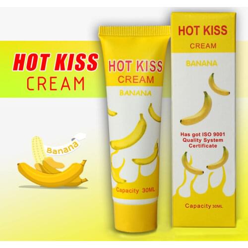 HOT KISS Silk Banana Cream Edible Anal Sex Gel Lubricant for Sex Exciter for Women Orgasm Oral Lube Adult Cream Water Based Oil