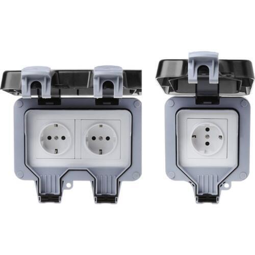 EU Standard Outdoor Wall Switch Socket IP66 Weather&Dust Proof Power Outlet