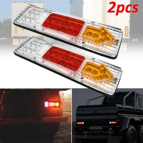 2pcs 12V 19 LED Car Truck Trailer Tail Stop Light Reverse Turn Indicator Arrow Lamp