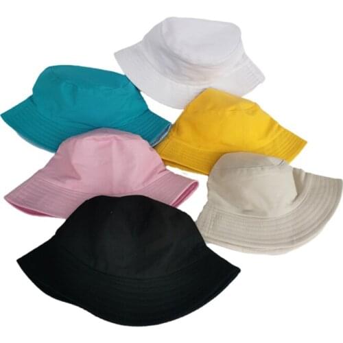 Spring Autumn Childrens solid Bucket Hats Sun Hat Girls Boys Outdoor Beach Hat Camping Fishing Cap Casual Panama Cap kids