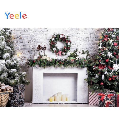 Christmas Tree Fireplace Living Room Interior Baby Portrait Backdrop Vinyl Photography Background For Photo Studio Photophone