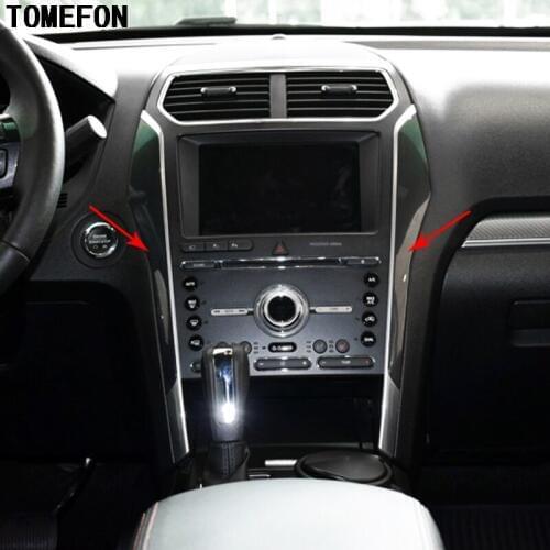 TOMEFON For Ford Explorer 2016 2017 ABS Special Paint interior Front Console Air Vent Cover Panel Interior Trim 2pcs
