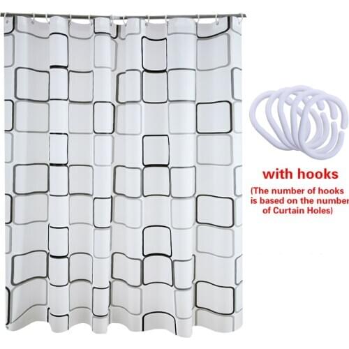 180cm Waterproof Polyester Shower Curtain Liner Translucent Mildew PEVA Curtain For Bathroom Curtain With 12 Hooks Home Decor