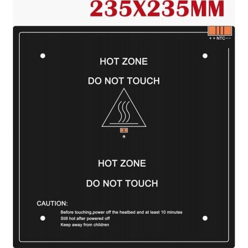 Twotrees 235*235*3.0mm 3D Printer Parts black MK3 24V 220W hotbed latest Aluminum heated bed For Creality Ender-3/3S 3D Printer