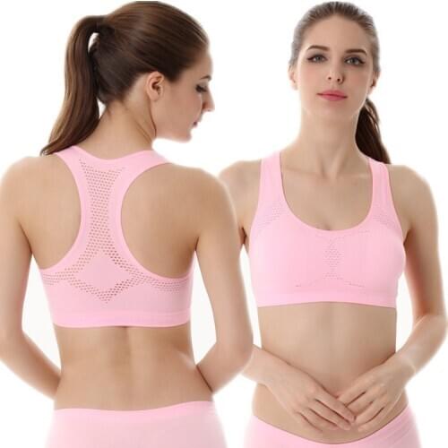 Women Breathable Sports Bra,Absorb Sweat Shockproof Padded Sports Bra Top,Athletic Gym Running Fitness Yoga Sports Tops