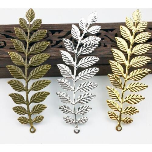 10pcs 32x95mm Filigree leaf Wraps Metal Charms For Embellishment Scrapbook DIY Jewelry Craft