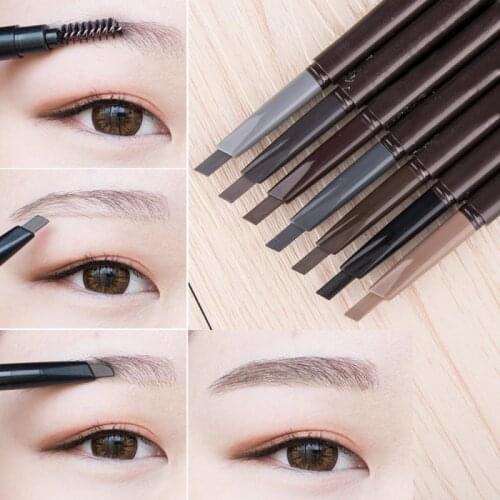 5 Colors Eyebrow Pencil Double Headed Rotary Automatic Waterproof Natural Long Lasting Ultra Fine 1.5mm Eye Brow Tint Cosmetics