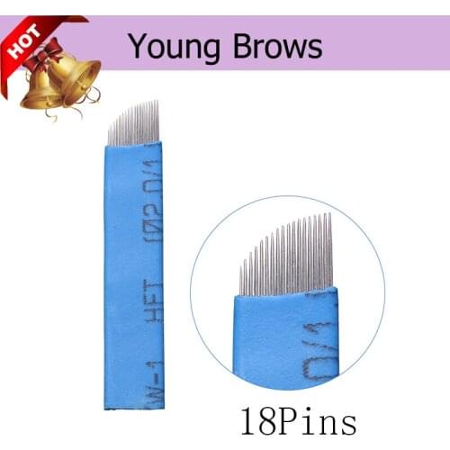 500pcs 18 Pins 0.22mm wholesale many size Manual Eyebrow Tattoo Microblading Needle Permanent Eyebrow Makeup Microblading Blades