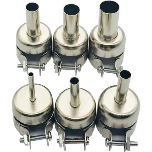 6Pcs 3-12mm Circular Nozzles For Hot Air Soldering Station 858A 858DAluminum Alloy Universal Meatal Heat Gun Resisting Nozzles