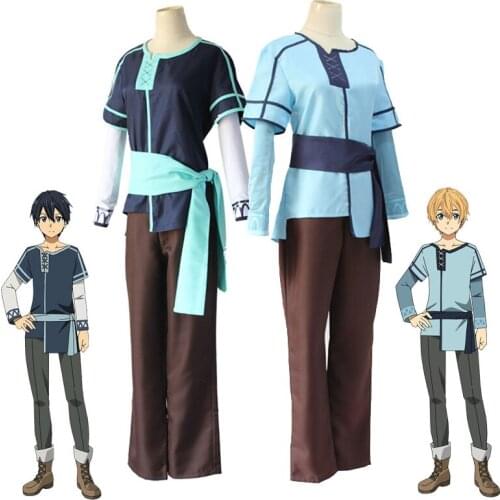 Anime SAO 3 Sword Art Online Alicization Cosplay Kirito Kazuto Kirigaya Eugeo Synthesis Costume Party Halloween Uniforms Suit