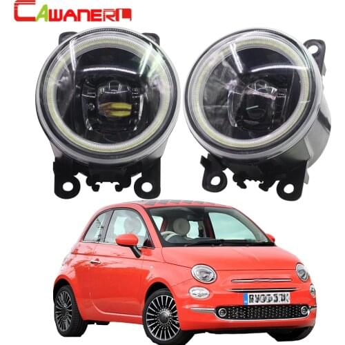 Cawanerl 2 Pieces Car LED Bulb 4000LM Fog Light Angel Eye Daytime Running Light DRL 12V For Fiat 500 L4 1.4L 2012 2013 2014 2015