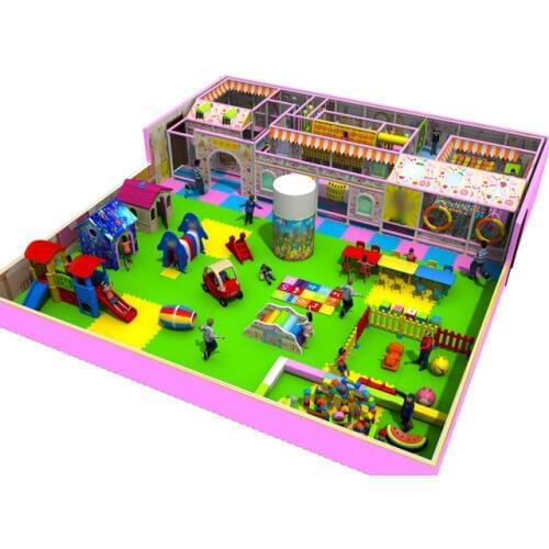CE,TUV,SGS customized sweet candy soft indoor playground with collect system.children play center with ball games YLW-IN171031