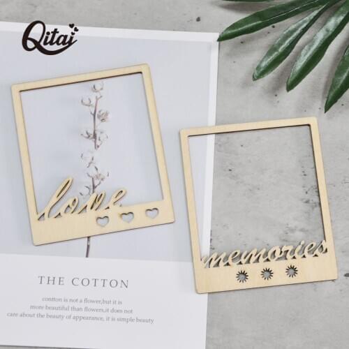 QITAI Wood Love Memory Wooden Photo Frame 2 Styles 12PCS/SET Craft Handmade Home Decoration Memory Scrapbooking Card DIY WF075