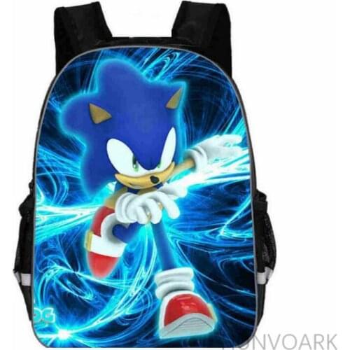 11-16 Inch Children School Bags Cartoon SONIC RACING Backpacks For Boys Girls Bag Students Birthdays Gifts
