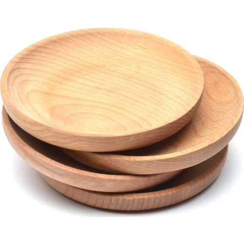 Home Snack Plate Round Wooden Cake Fruits Dish Room Dessert Holder Plates Tray Wood Sushi Board Party Tableware