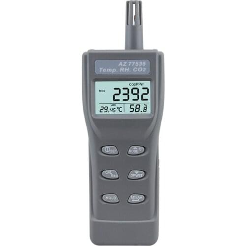 High-resolution large LCD display AZ77535 CO2 gas detector temperature and relative humidity meter air quality tester