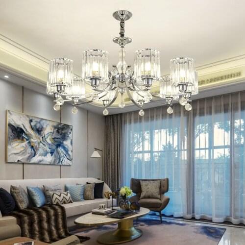 Crystal chandelier living room lamps post-modern simple atmosphere dining room home smart master bedroom light luxury