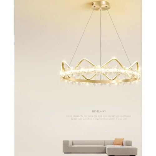 Crystal chandelier Nordic bedroom childrens room lighting light luxury simple post-modern restaurant crown net red living room