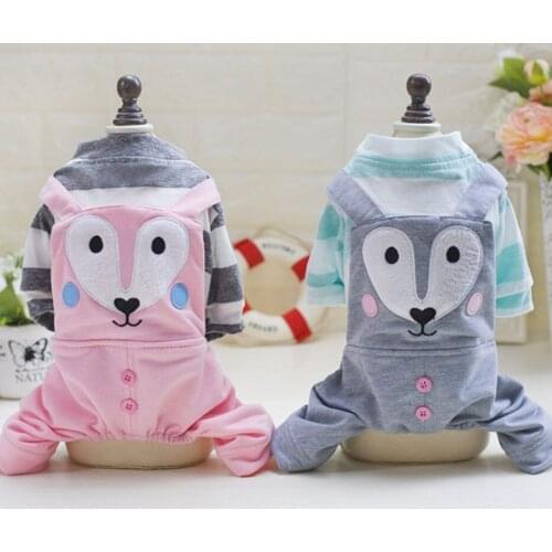 Pet Costume Dog Fox Four Legs Cloth Teddy Coat Pink Puppy Clothes Pomeranian Rompers Chihuahua Jumpsuits