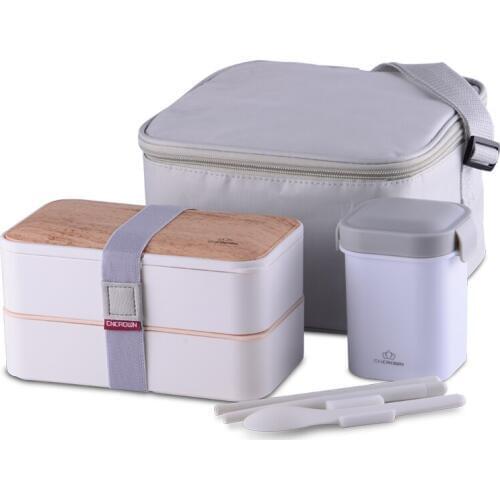 Koron Japanese Style Lunch-box Double-deck Japan Lunch Box Can Microwave Heating Go To Work Bring Meal Lunch Box Texture Of