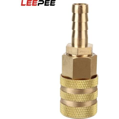 LEEPEE Solid Brass Hardware Coupler and Plug Thickened Copper Inflatable joint Quick Connect Air Fittings 1/4" NPT