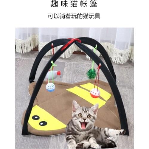 Lying cat toys favorite mouse tease cat toy set fun cat tent cat mat play bed pet toys and bed Comfortable and fun cat favorite
