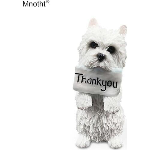 Mnotht Mini Animal Toy 1/6 West Highland Terrier Standing Posture Thank You Dog Model Resin Accessory for Action Figure m5n