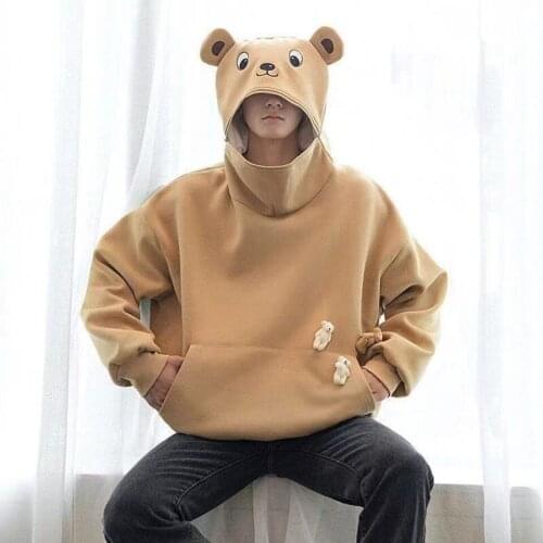 Fashion Men Frog Tops Streetwear Funny Hooded Hoodies Mens Hip Hop Amine Sweatshirts Male Korean Fashions Harajuku Loose Hoodie