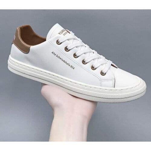 Men Leather Sneakers Male Comfortable Sport Running Sneaker White Casual Shoes Man Shoes Fashion Breathable Shoes 2020