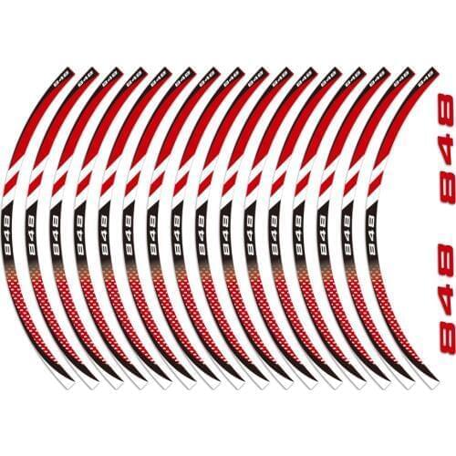 Kodaskin Wheel Rim Stickers Moto Stripe Tape Motorcycles Tries Wheel Decals Stickers For Ducati 848 Accessories