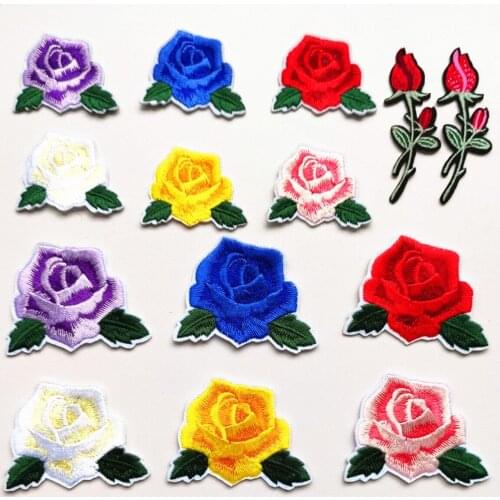 Embroidery Patches flower floral Jacket Jean Backpack Clothing Decoration Accessories Diy Iron Heat Transfer Applique