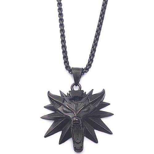 New jewelry Sorcerer 3 Titanium Steel Wolf Head Pendant Mens