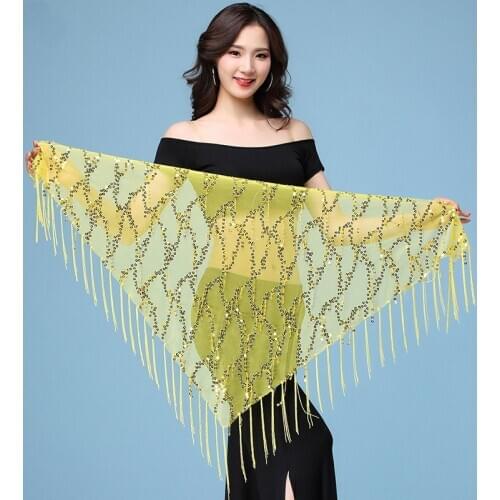 Women Indian Belly Dance Costumes Sequins Tassel Belly Dance Hip Scarf Oriental Dance Performance Wear Multi-Color High Qualirty